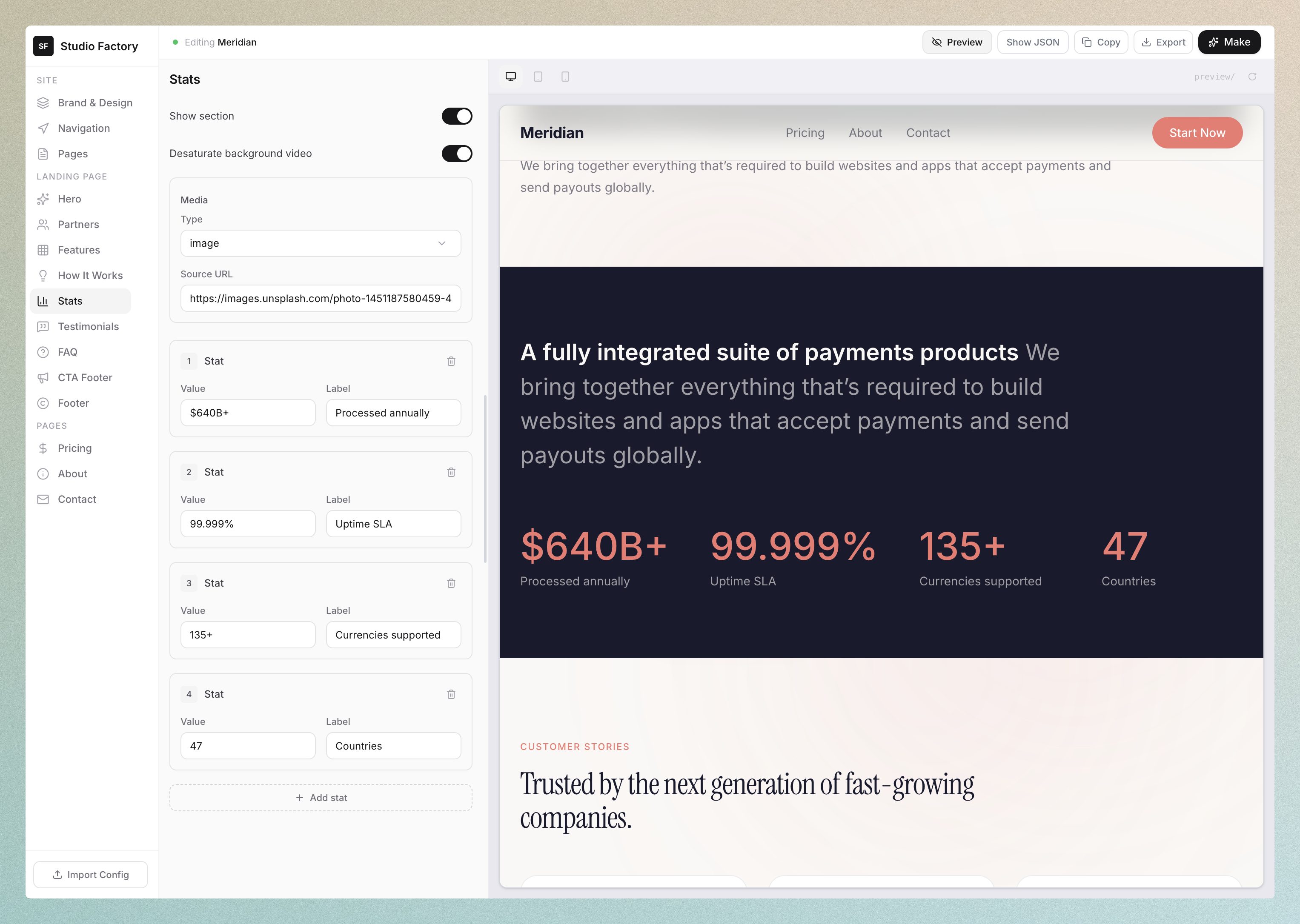 Studio Factory stats